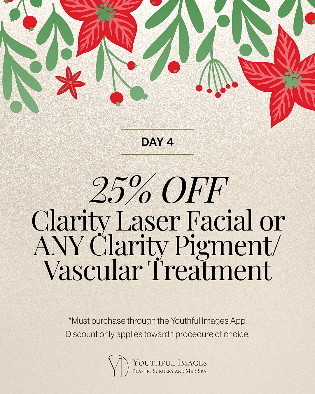 25% off Clarity Laser Facial and treatments.