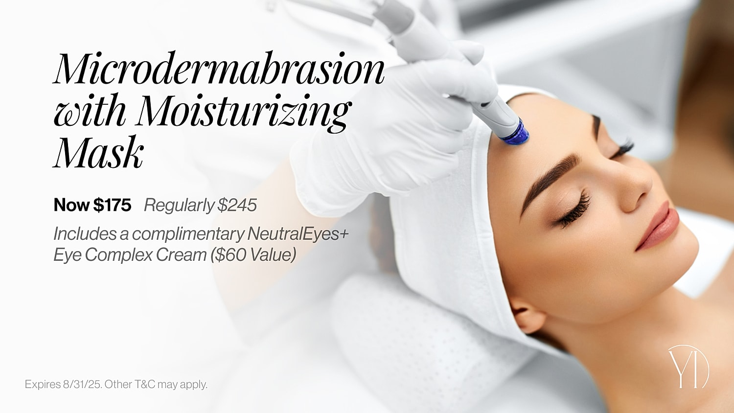 Microdermabrasion treatment with moisturizing mask promotion