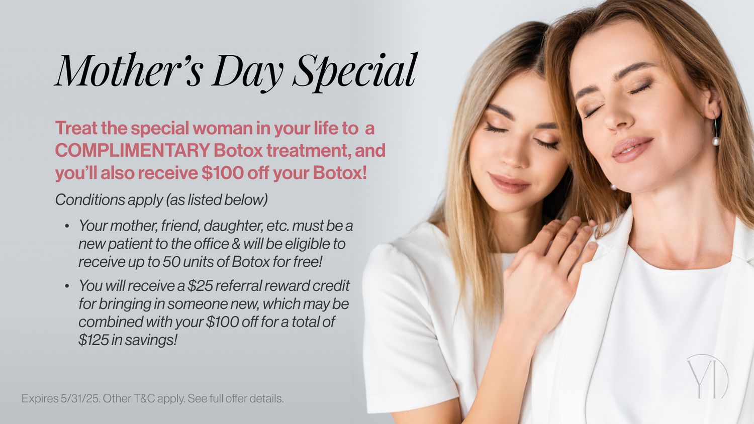Mother's Day Botox special promotional image.